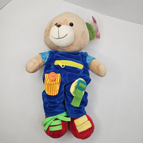 Linzy Teddy Bear Plush Sensory Learning Educational Stuffed Animal Lear to Dress - Picture 4 of 14